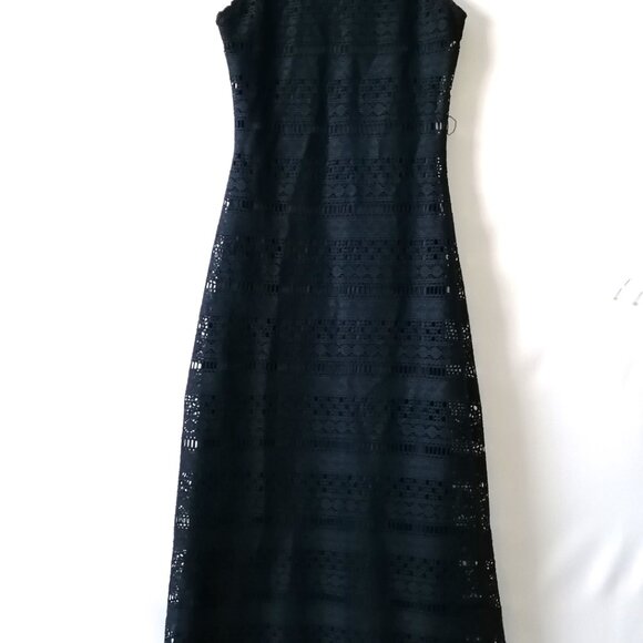 Zac & Rachel Womens Blue Overlay Crochet Lace Detailing Long Maxi Dress Size 8 - Picture 5 of 8